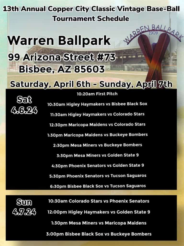 2024 Copper City Classic Schedule